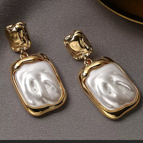 Shaped Baroque Pearl Large Earrings