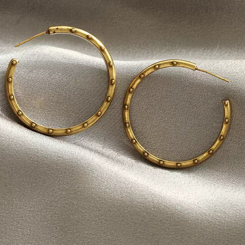 Vintage C-Shaped Bronze Earrings