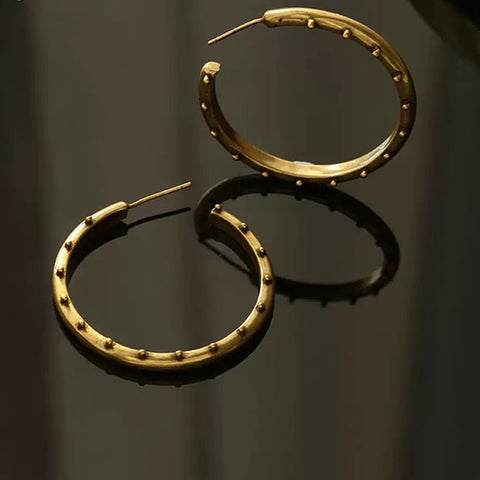 Vintage C-Shaped Bronze Earrings