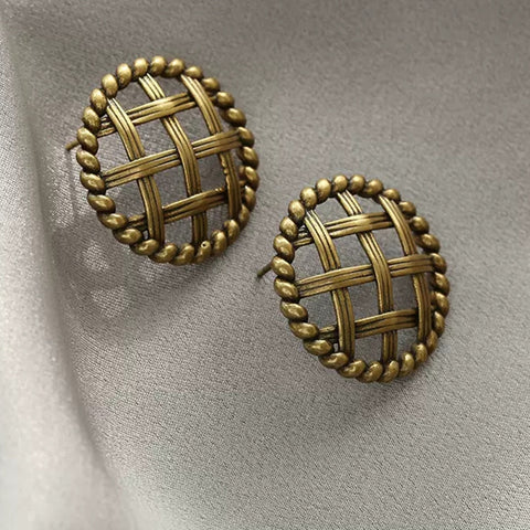 Vintage Matte Gold Earrings