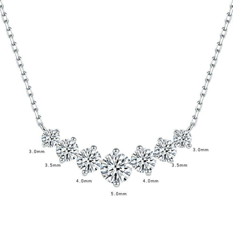 S925Silver Beautifully Set Round Moissanite Necklace