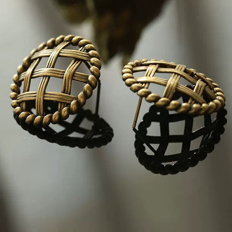 Vintage Matte Gold Earrings