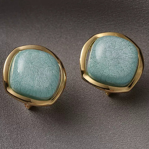 Slightly Blue Square Earrings