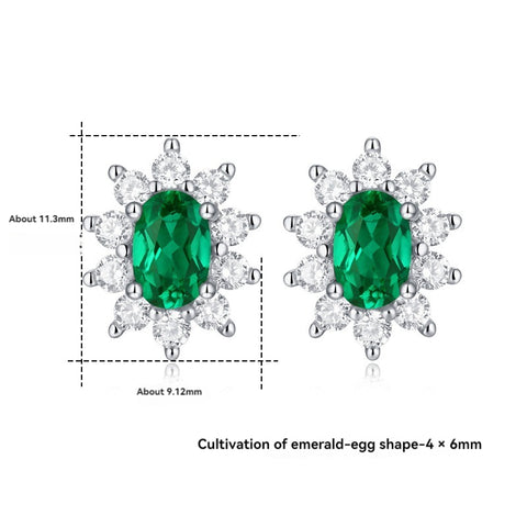 Cultured Emerald Egg Earrings