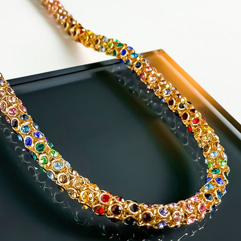 Coloured Artificial Crystal Necklace