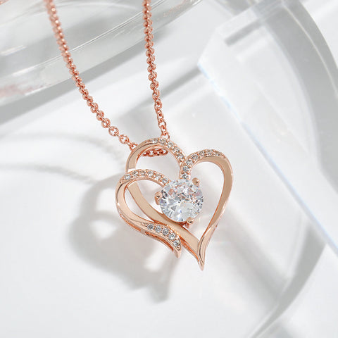 Double Heart Pendant Necklace